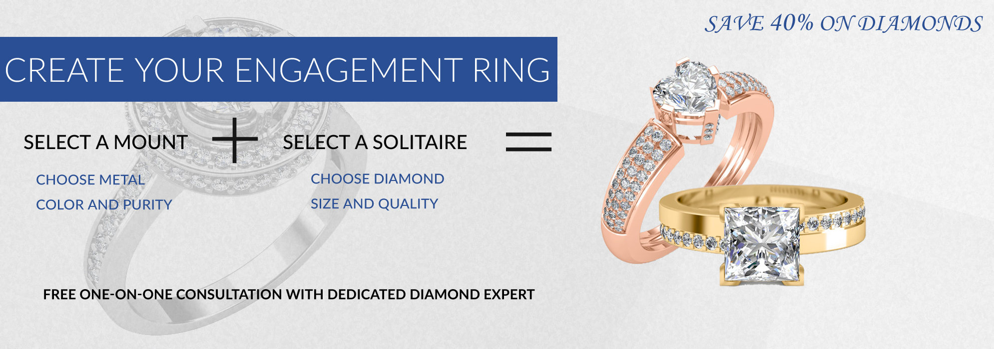 Buy Diamond Rings Set, 14K Yellow Gold Set, Wedding Rings Set, Simple Diamond  Rings, Bridal Set, Solitaire Ring & Pave Diamond Band, Online in India -  Etsy