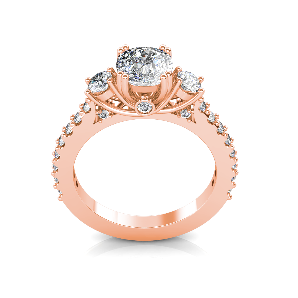 3CT Square Princess Cut 3 Stone CZ Engagement Ring 925 Sterling Silver -  Walmart.com