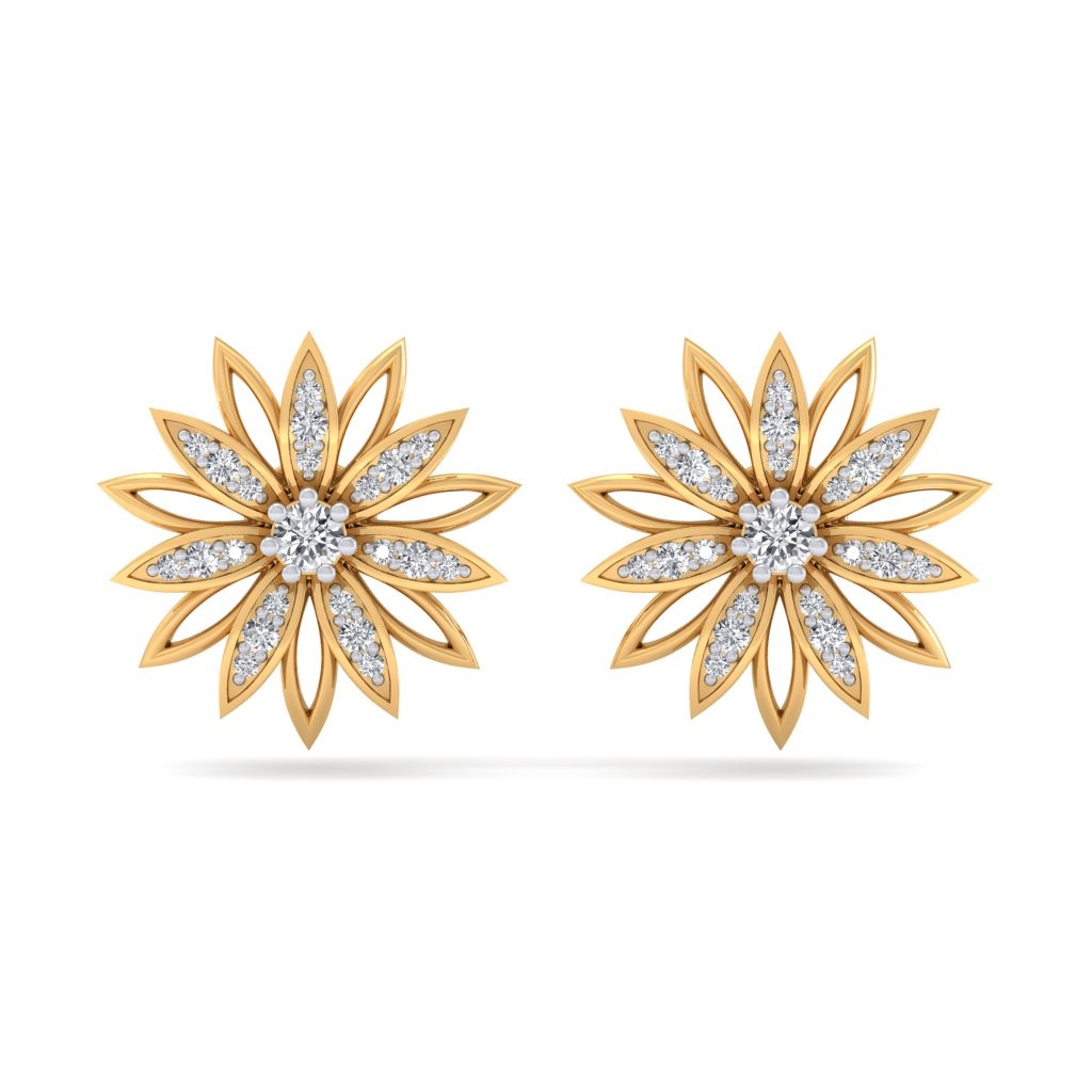 Diamond sunflower earrings 2025