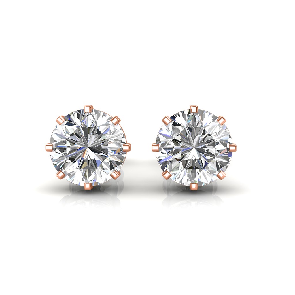 Buy Illusion Set Solitaire Natural Diamond Earrings Big Round Online in  India  Etsy