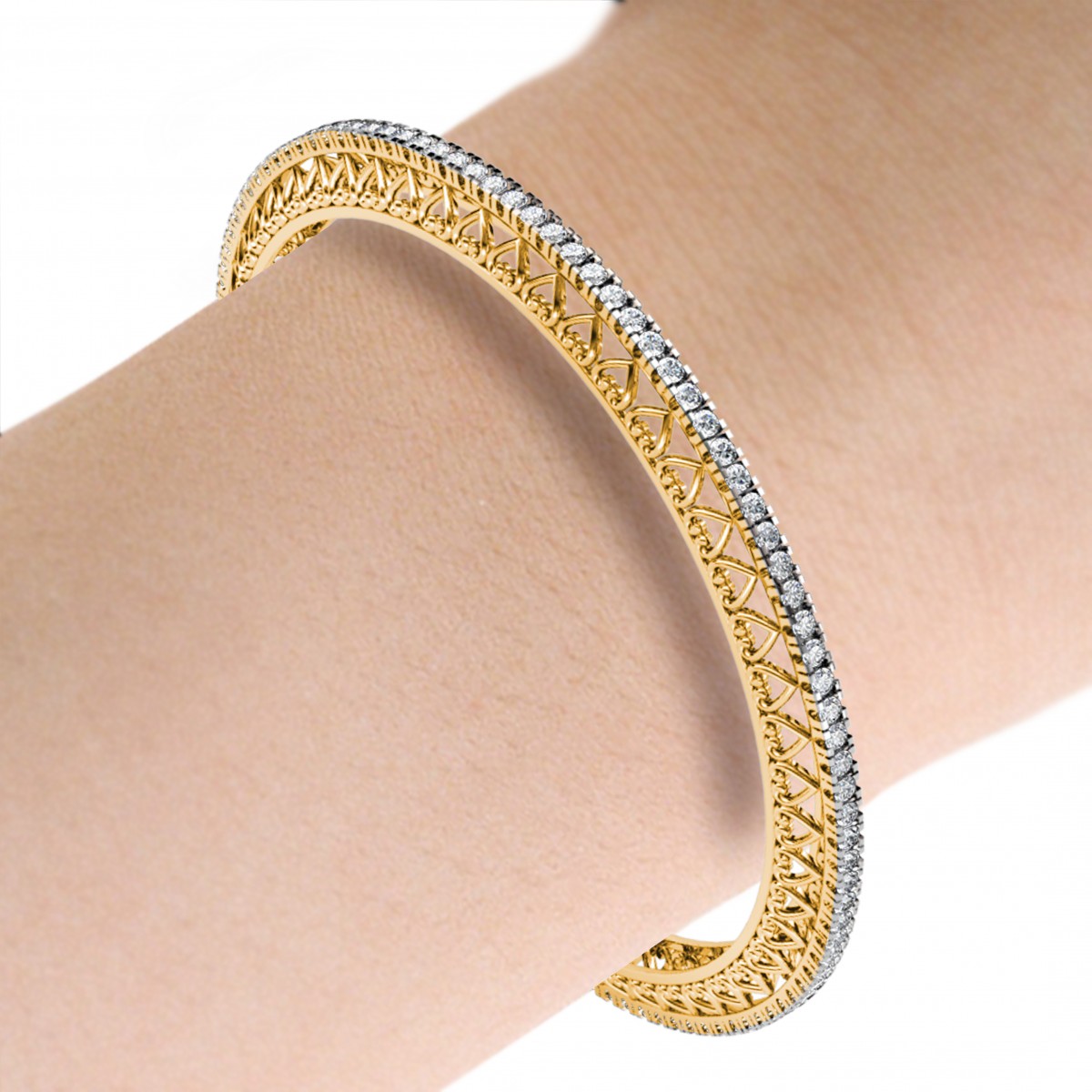 Single line diamond bangles price on sale