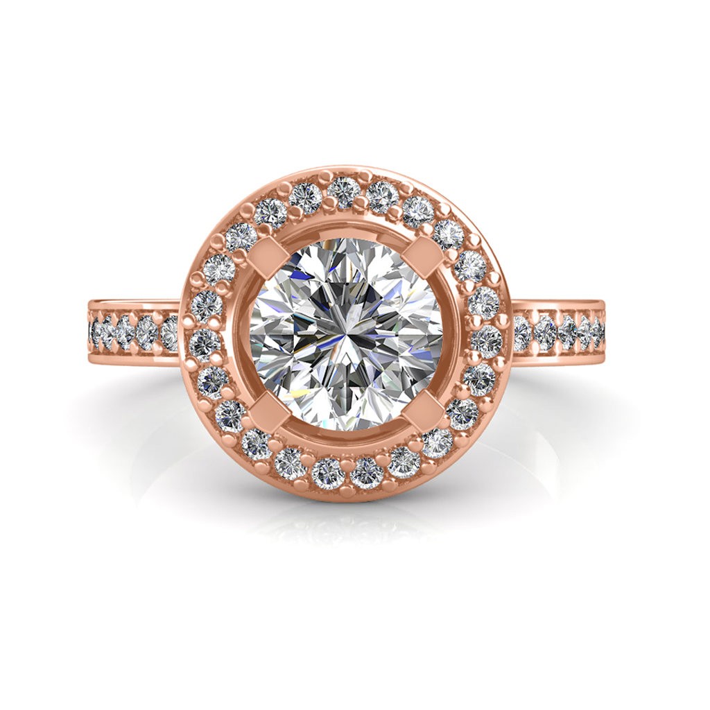 1.00 carat 18K Gold The Single Halo Ring Engagement Rings at Best Prices in India SarvadaJewels