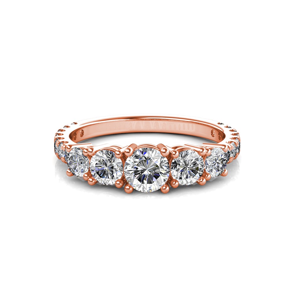 Round And Pear Shape Trellis Diamond Ring