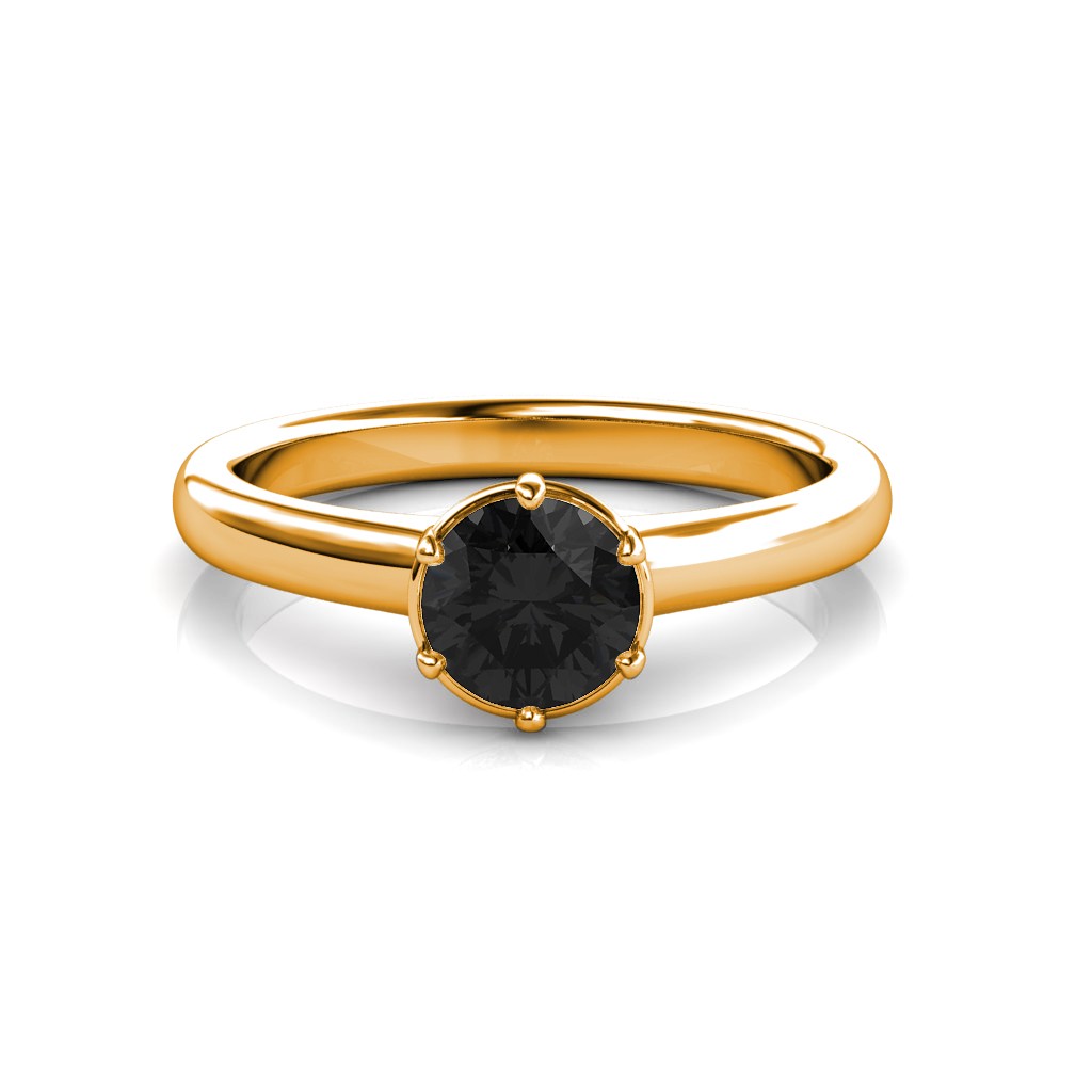 Buy Zingy Black Floral Diamond Gold Ring - Joyalukkas