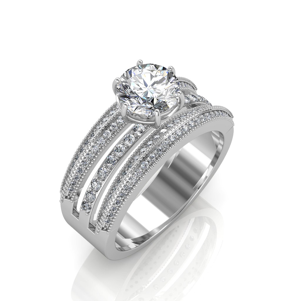 Pear Modern Elvish Engagement Ring, White Gold & Platinum – Jens Hansen