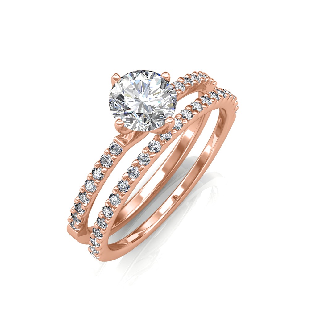 Elegant Solitaire Engagement Ring & Wedding Band