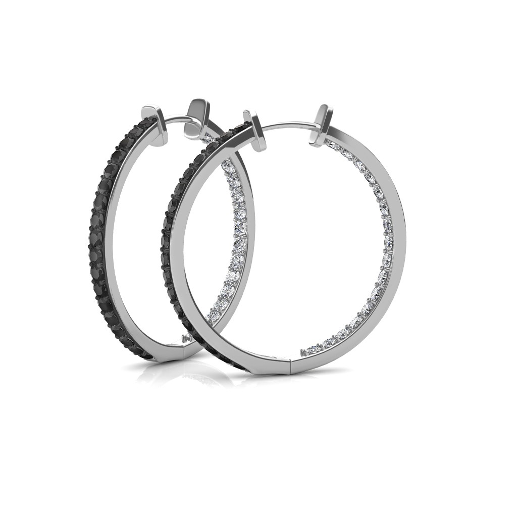 Swarovski Millenia Black  White Crystal Hoop Earrings 5616911   thbakercouk