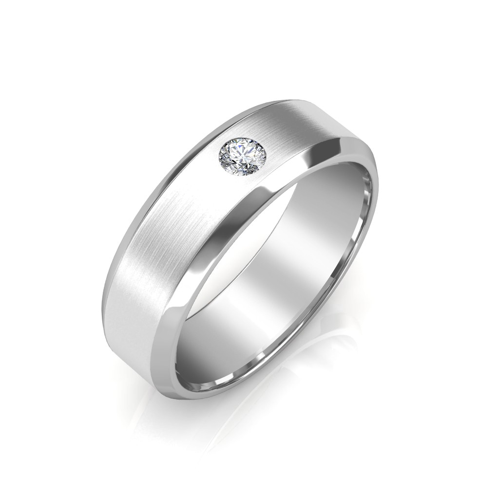 Mid-Weight Men's Wedding Ring in Platinum (6mm)