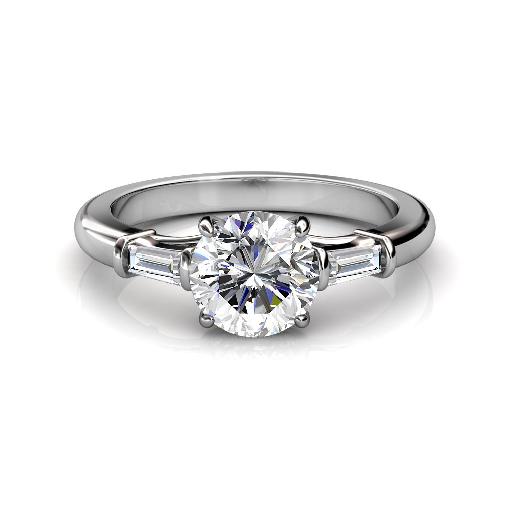 Solitaire baguette ring shop