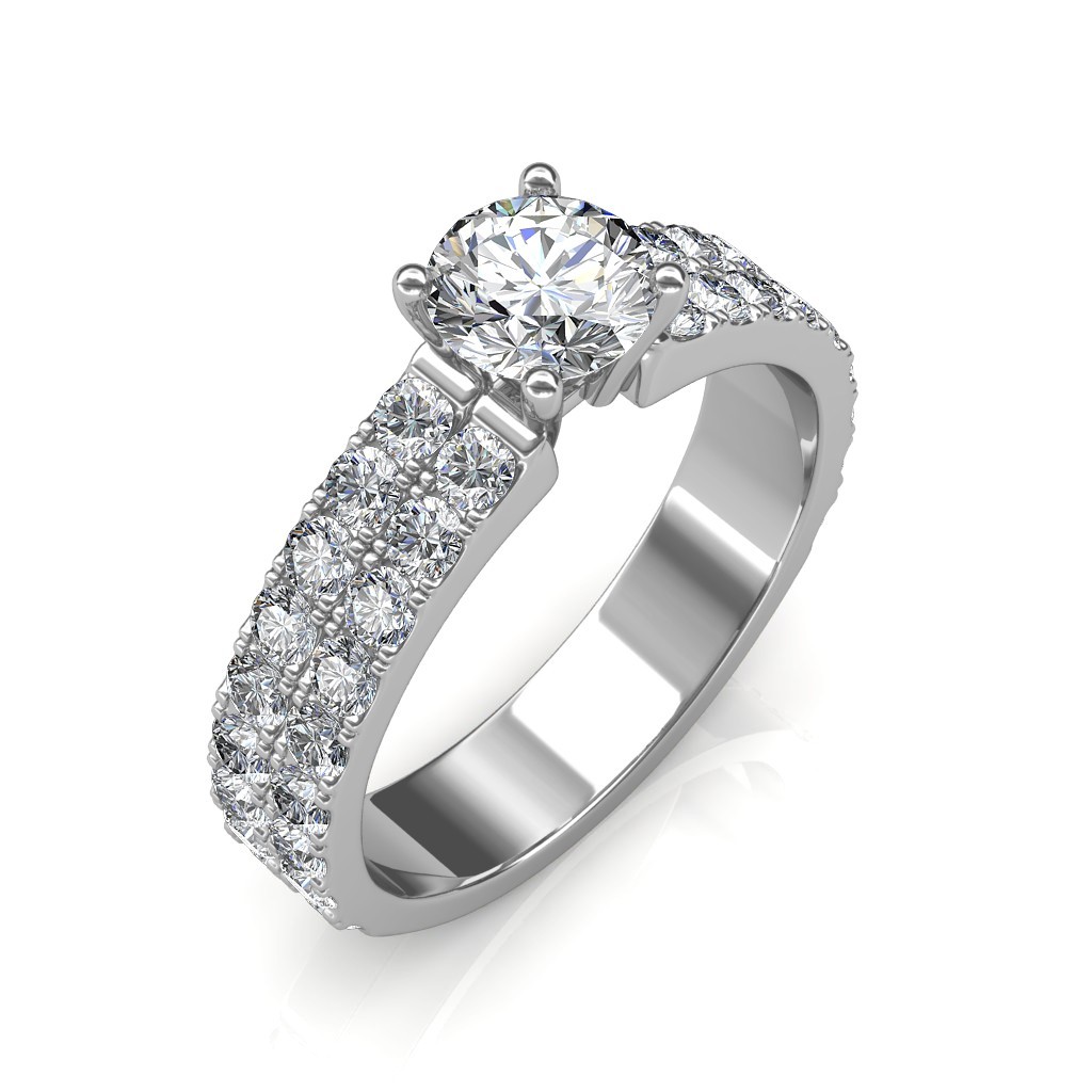 Intricate Solitaire Engagement Ring Setting In 14K White Gold | Fascinating  Diamonds