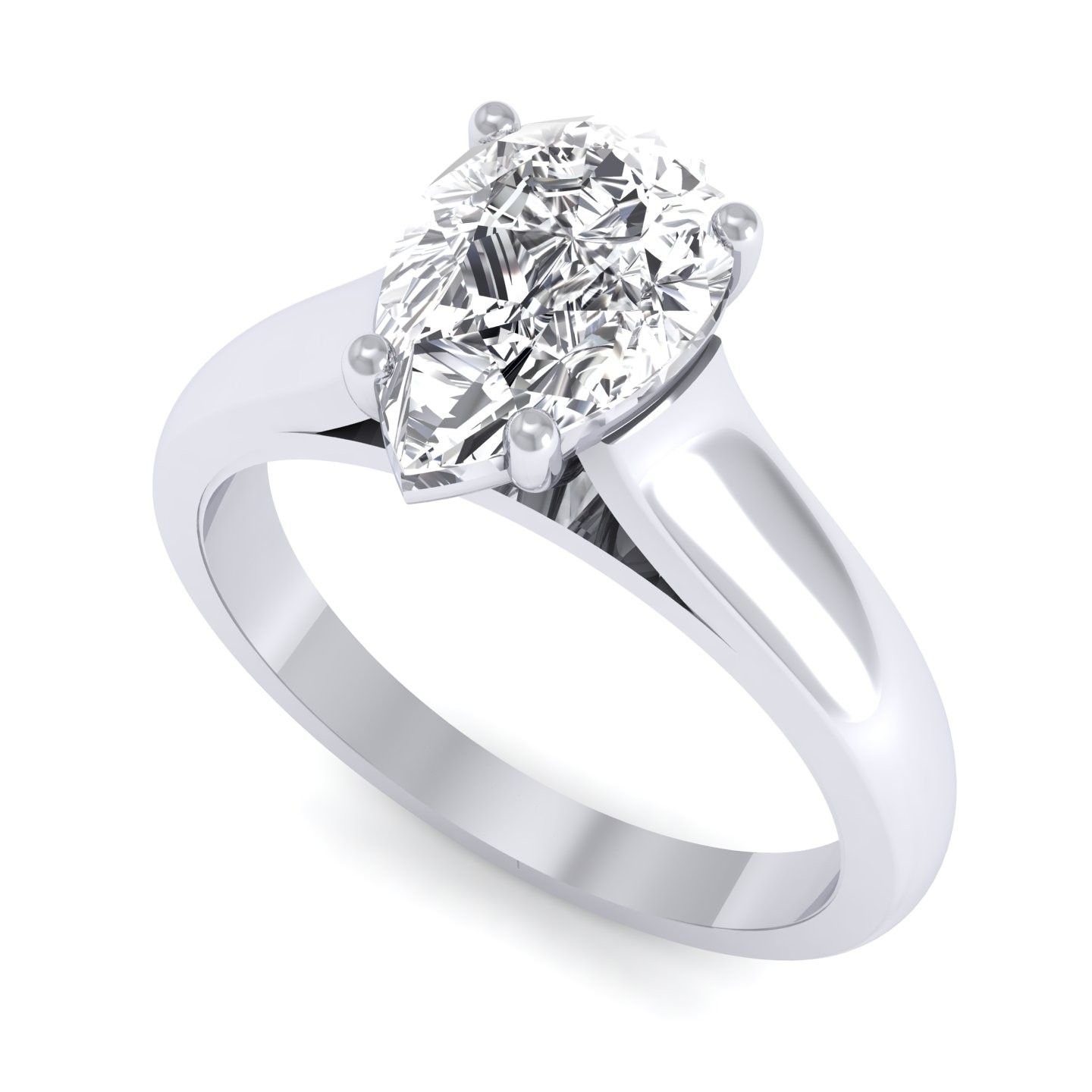 0.70 carat Platinum - Avalush Pear Ring