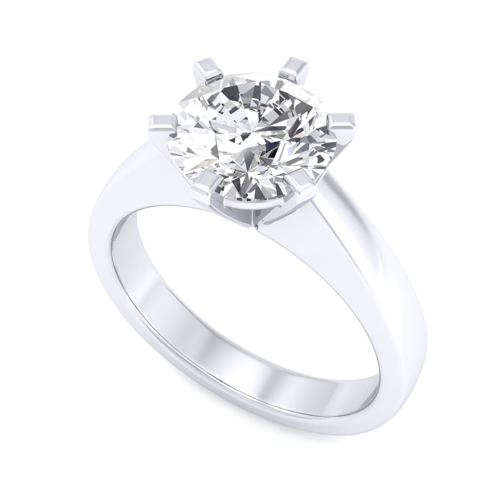 0.50 carat 18K White Gold - Neo Six-Prong/Six-Claw Engagement Ring