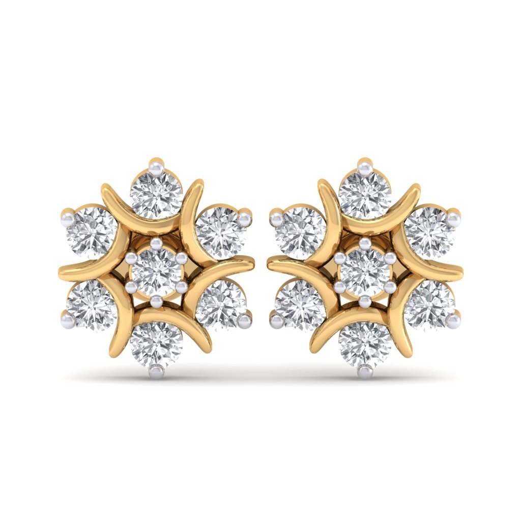 040 ct Radiant Rotund Solitaire Diamond Earrings