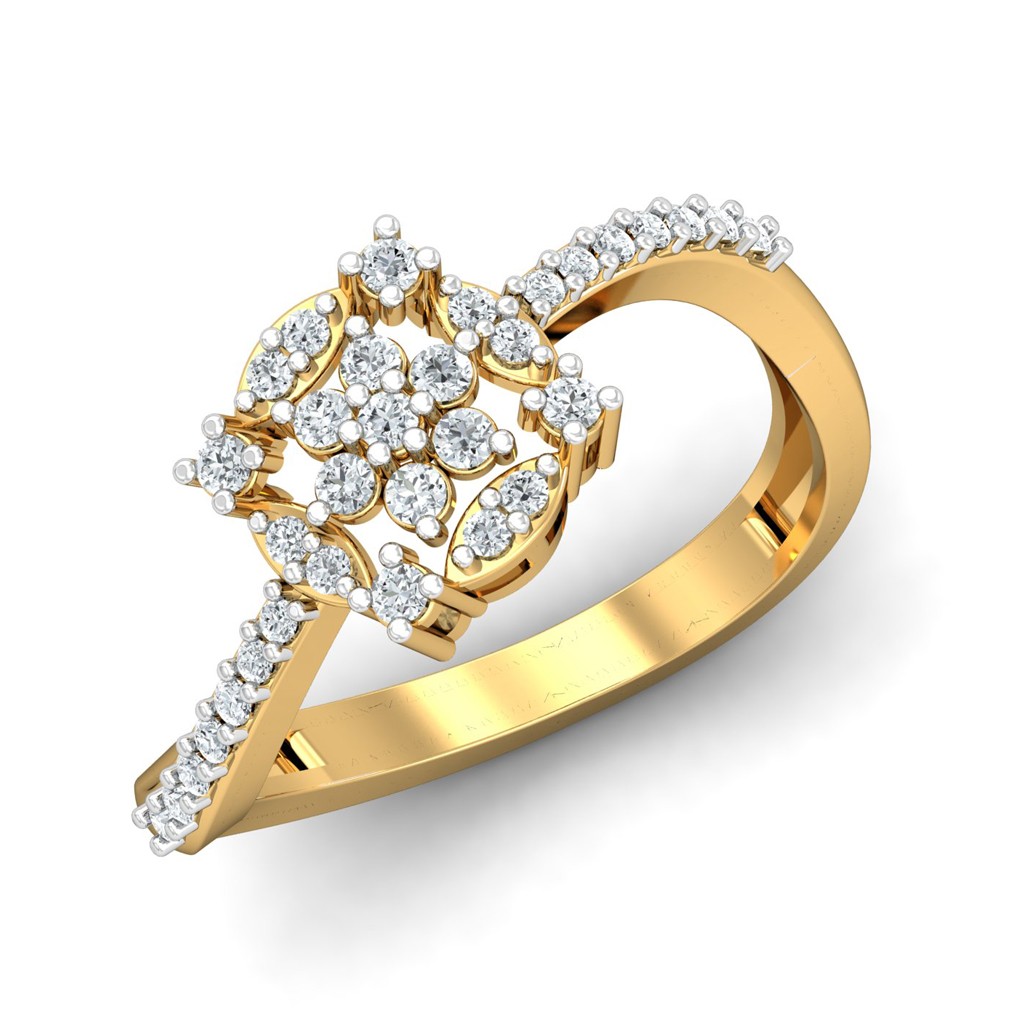 Buy Stylish Gold Diamond Engagement Ring Online