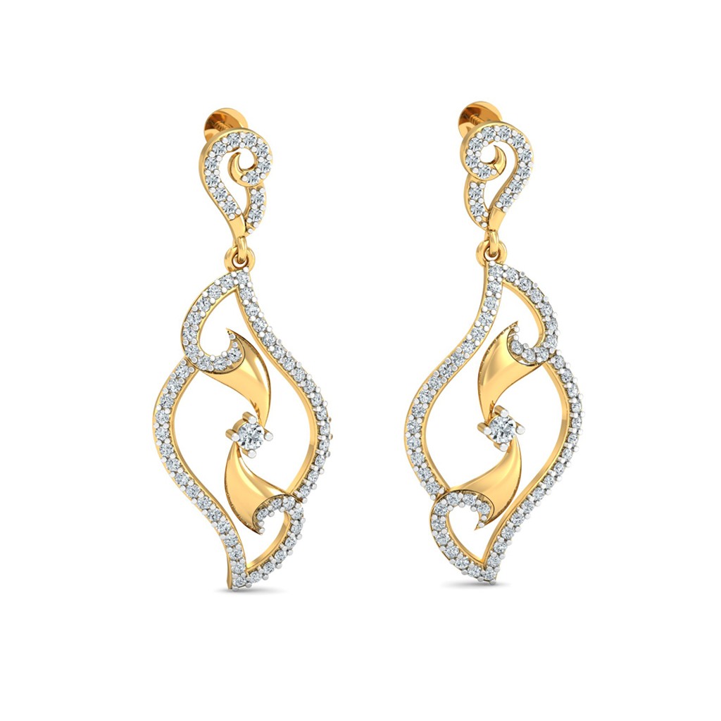 Long gold clearance diamond earrings