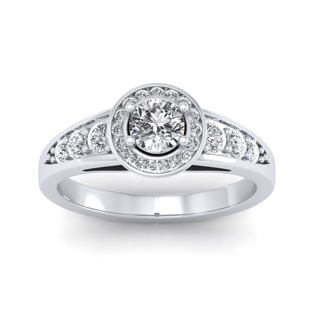 0.40 Ct Splendid Selene In White Gold Solitaire Diamond Engagement Ring