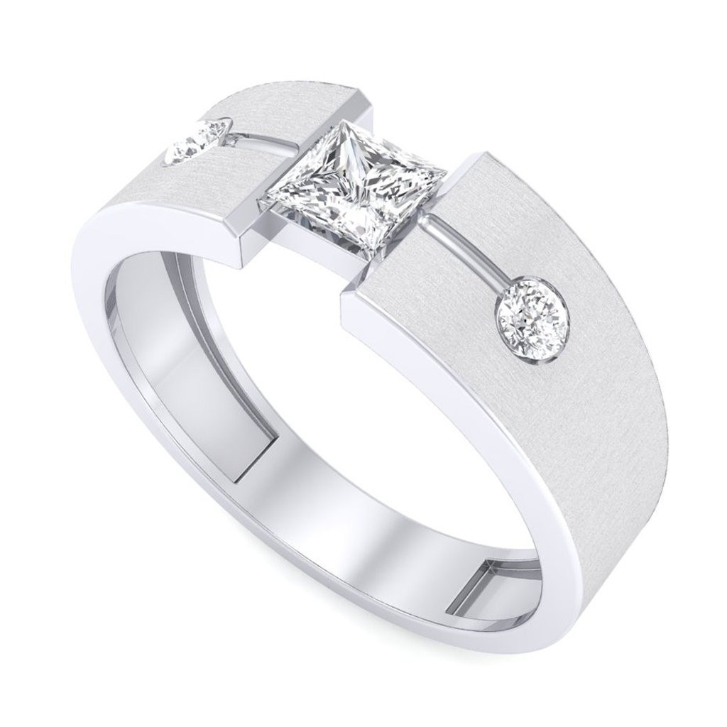 Flowing Calmness Men Platinum Ring