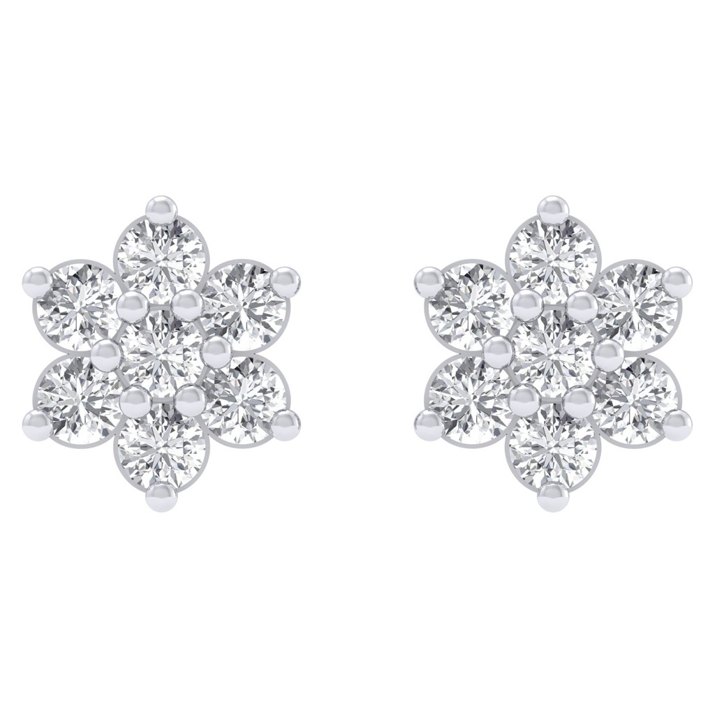 Diamond cluster hot sale earrings