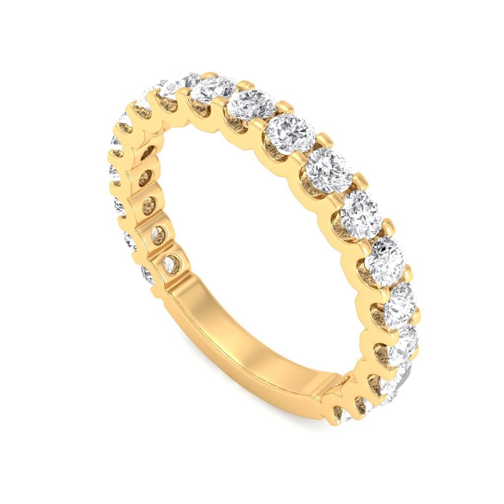 Yellow Gold U Prong 3/4 Eternity Ring - 5 cent diamonds