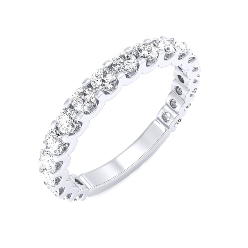Platinum U Prong 3/4 Eternity Ring - 5 cent diamonds