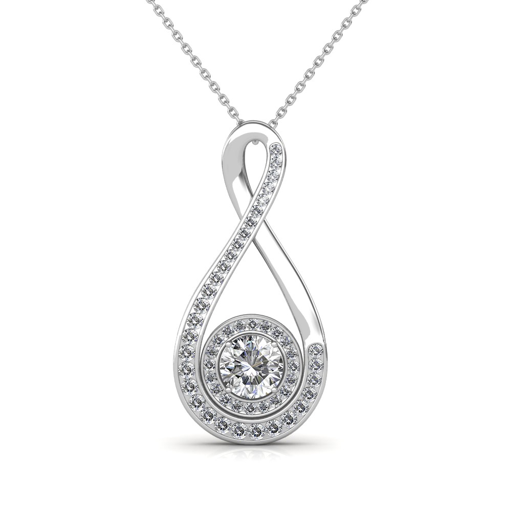 Kay Aquamarine Teardrop Necklace White Topaz Sterling Silver | Hamilton  Place