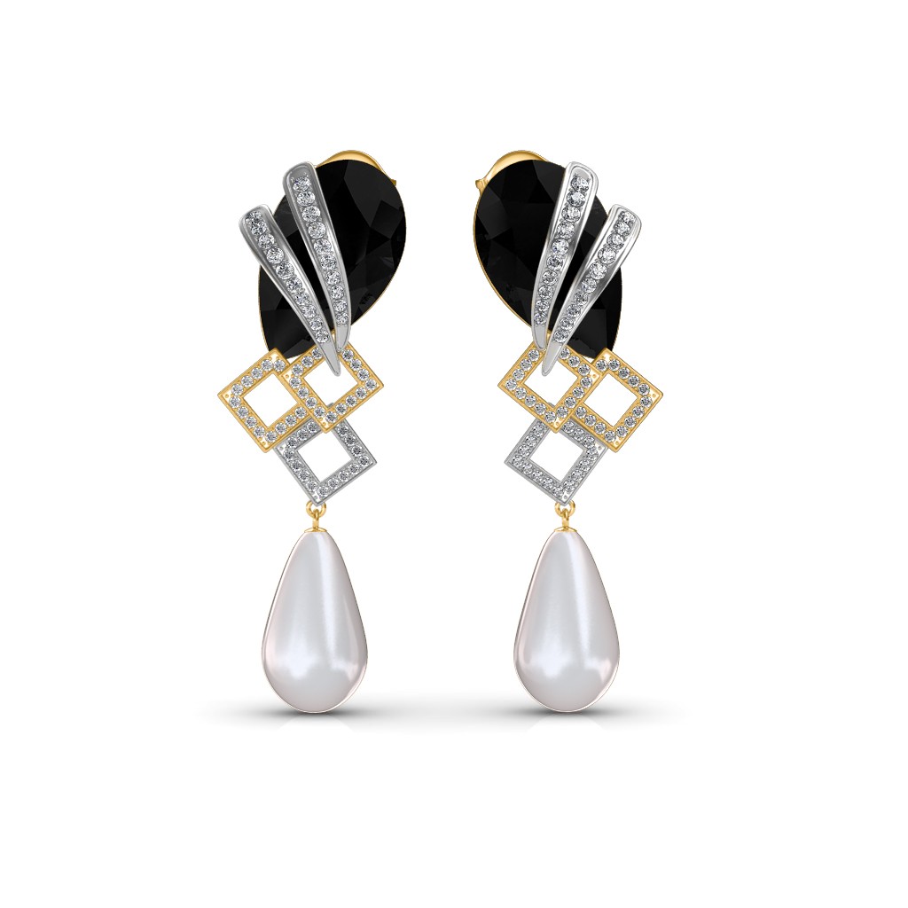 The Elegant Onyx Diamond Earrings