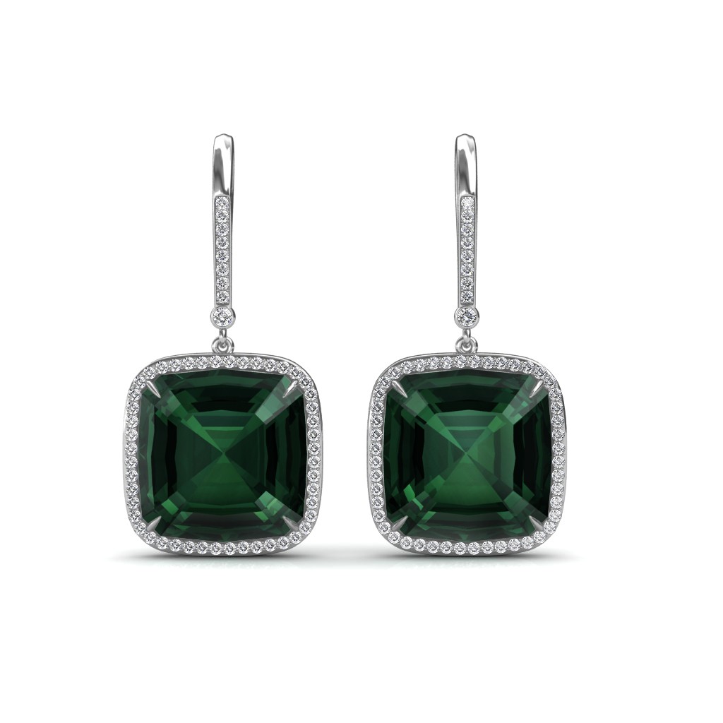 The Green Dazzle Earrings Diamond Earrings at Best Prices in India SarvadaJewels