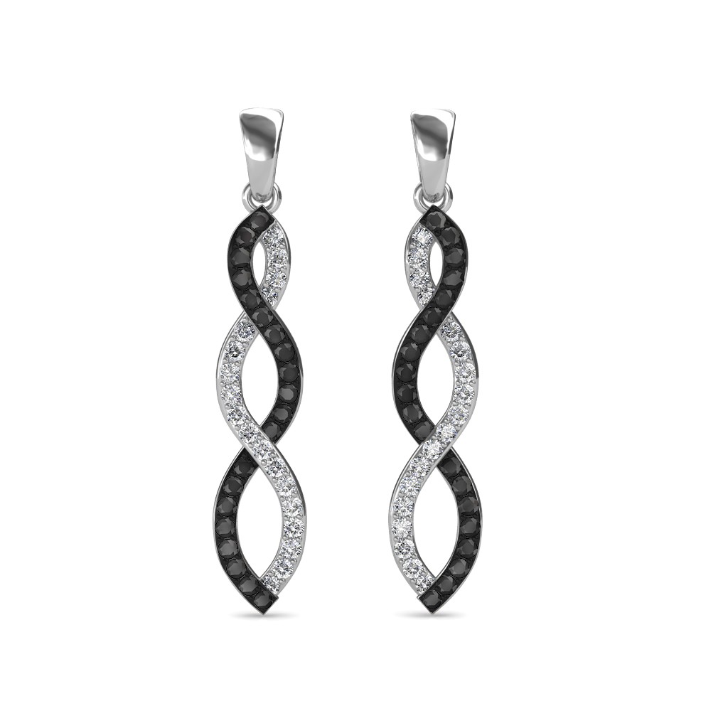 The Ezra Black Diamond Long Earrings