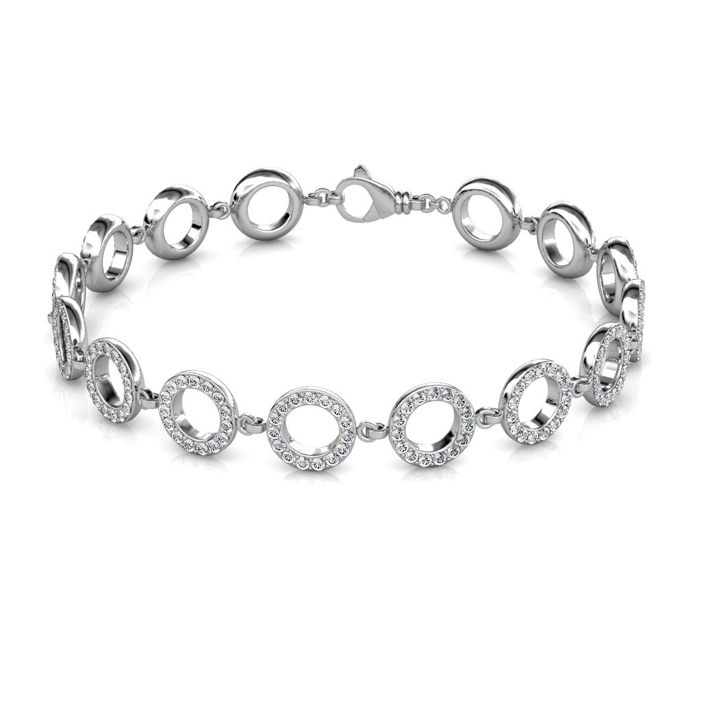 Green Stone Wide Moissanite Bracelet | Round Moissanite Tennis Bracelet  Online – Bejeweled