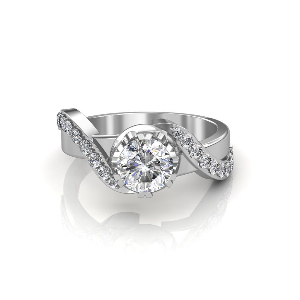 The Entwined Band Solitaire Ring