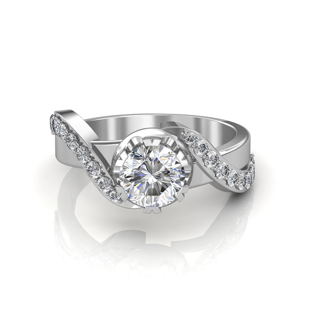 The Entwined Band Solitaire Ring