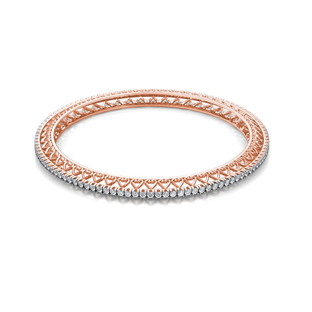 Single line diamond bangles top