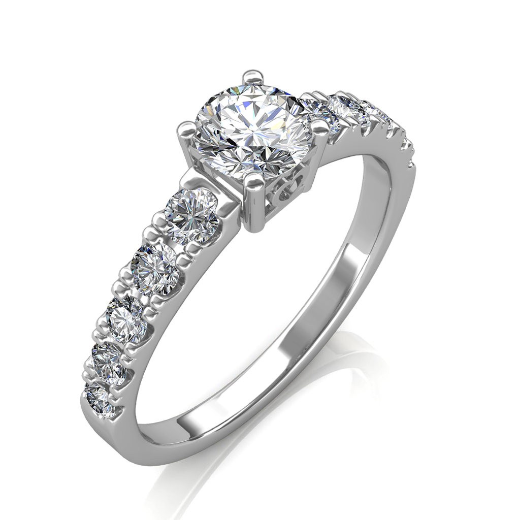 Pear Shape Diamond with Halo Engagement Ring | Fink's