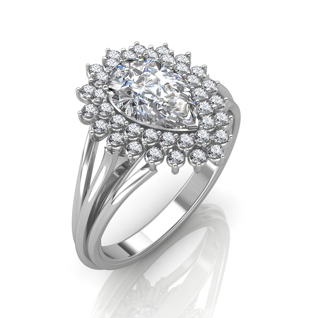 Double Diamond Engagement Ring | Jewelry by Johan - Jewelry by Johan