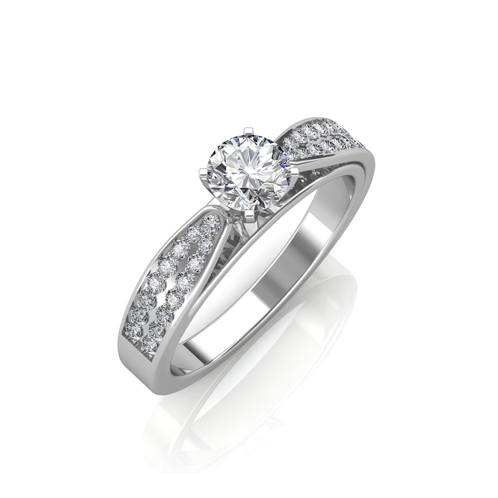 0.39 carat 18K Gold The Dual Band Solitaire Ring Engagement Rings at Best Prices in India SarvadaJewels
