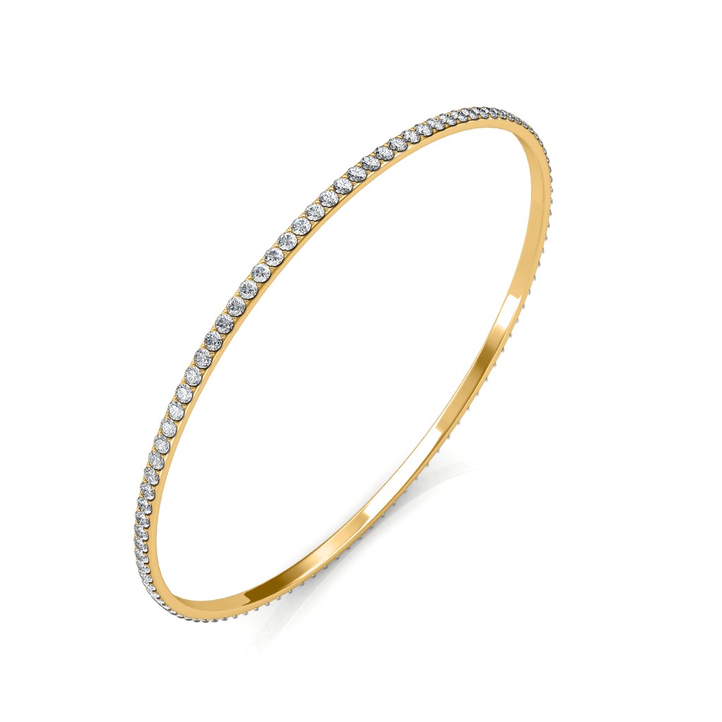 77ct Round Diamond Solitaire Bangle 6.75