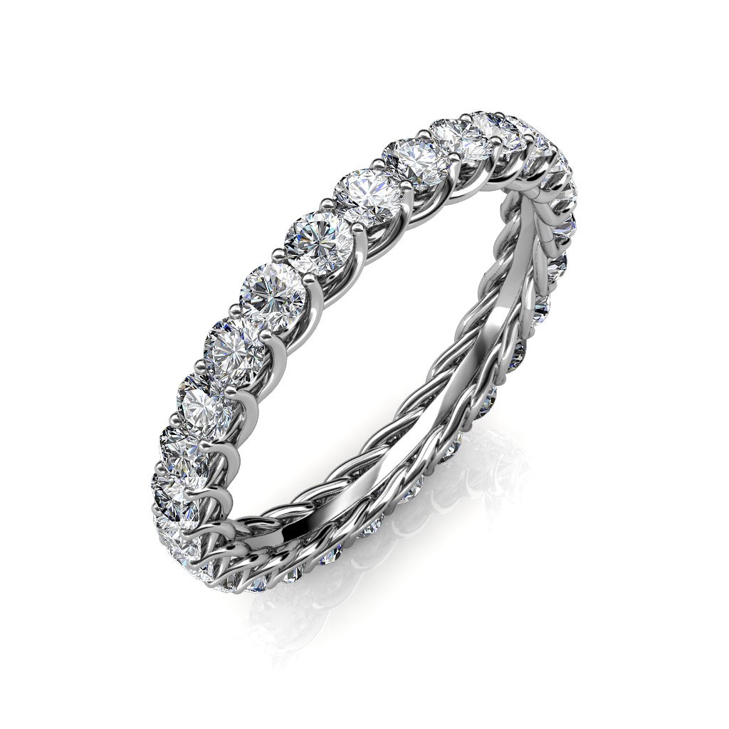 Platinum 1.00 Carat Princess Cut Diamond Eternity Ring