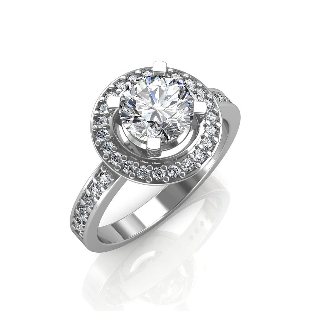 14k solid white gold cushion cut diamond engagement ring bezel set hal –  designsbyknr