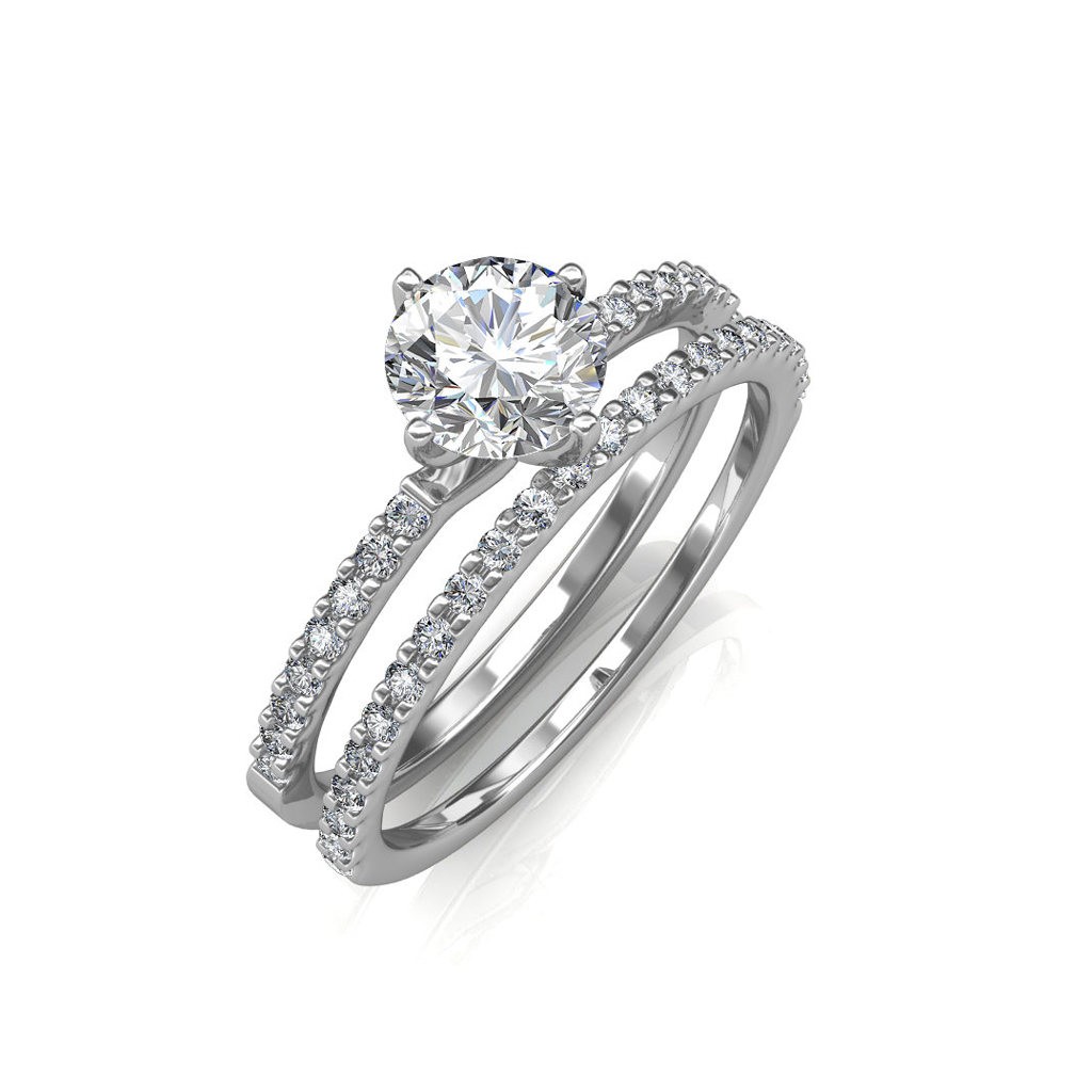 The Elegant Engagement Ring With Wedding Band