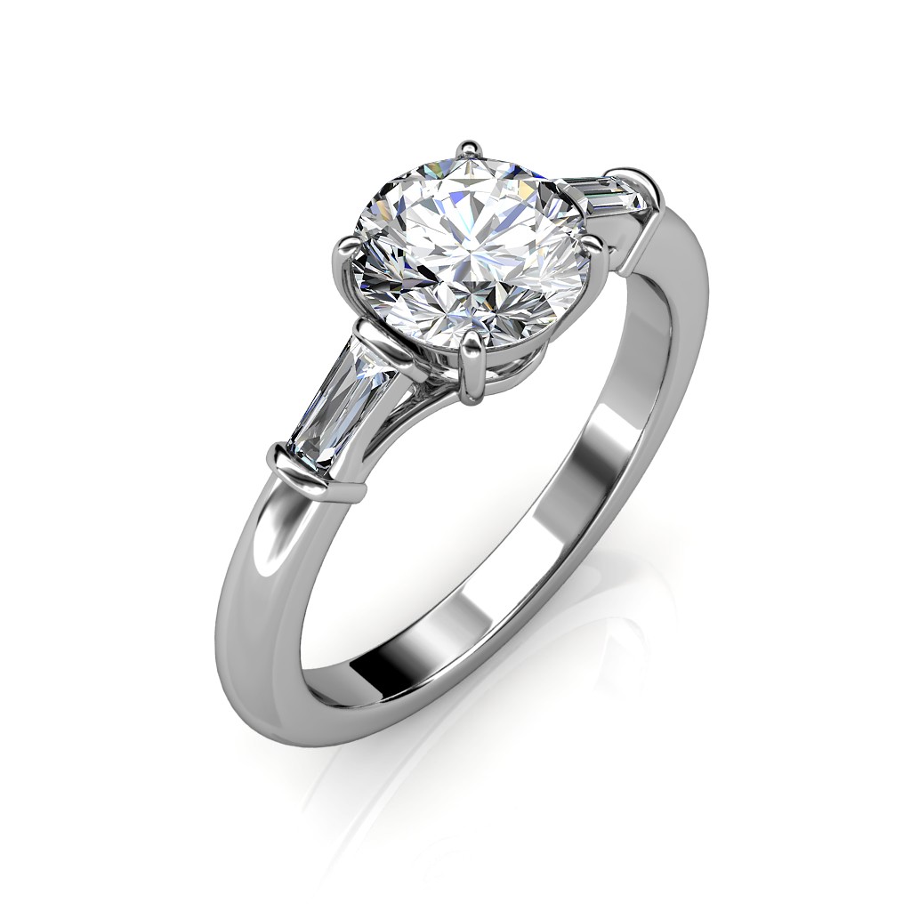 0.94 carat 18K White Gold - Laura Baguette Ring