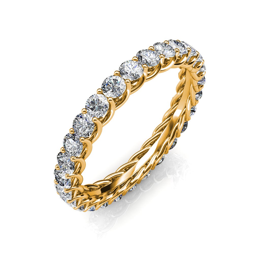 Astraea Yellow Gold Full Eternity Ring - 5 cent diamonds