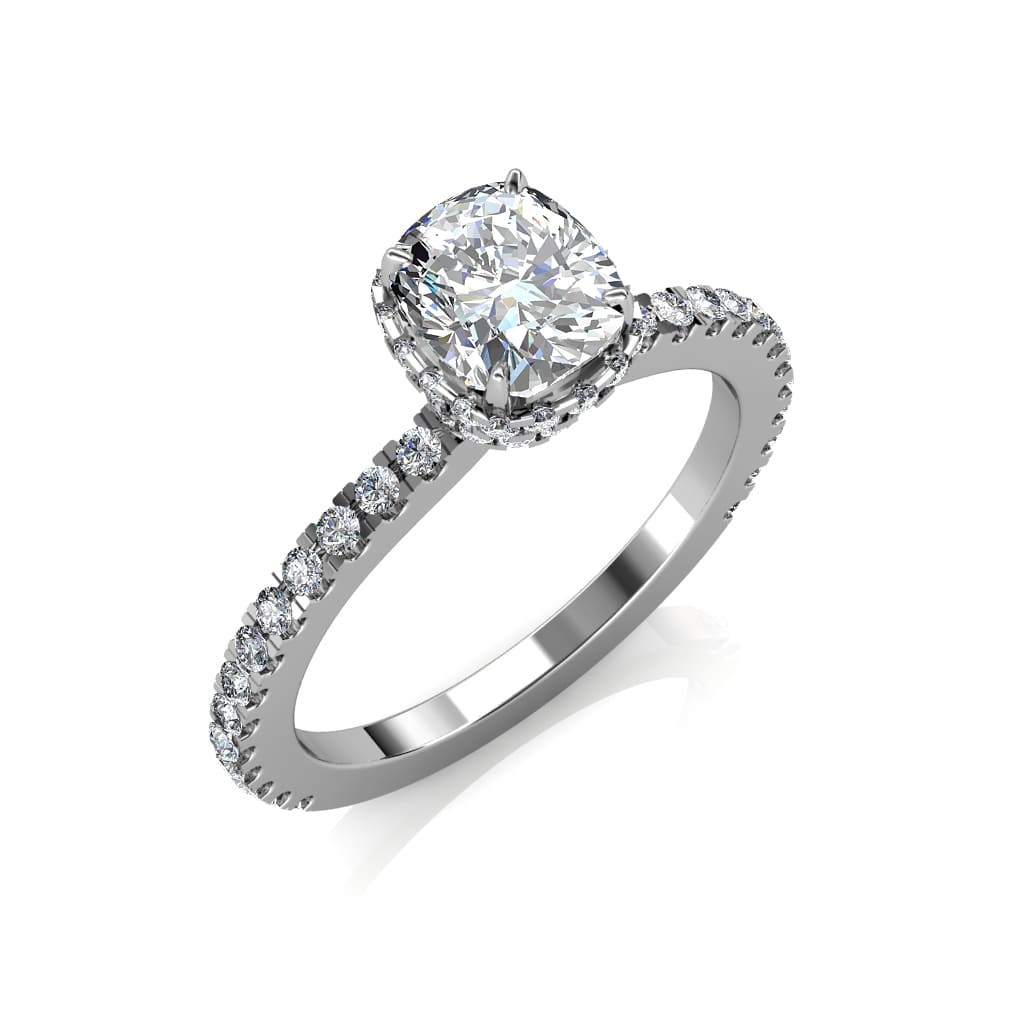 Double hidden halo engagement ring hotsell