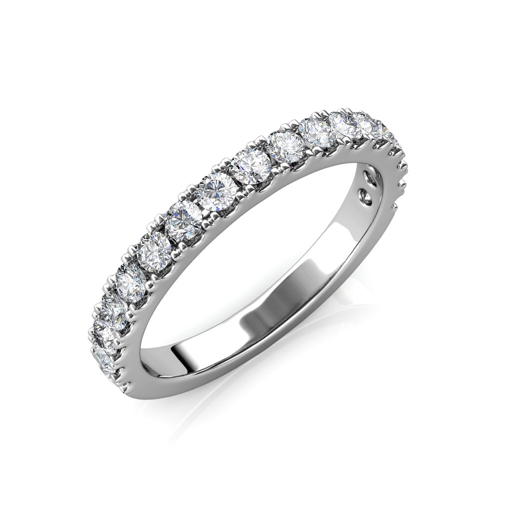 925 Sterling Silver Eternity Ring with CZ in 3 Finishes