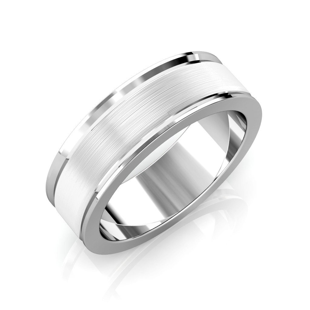 Men's Trigon Triangle Pattern Wedding Band - 8.5mm