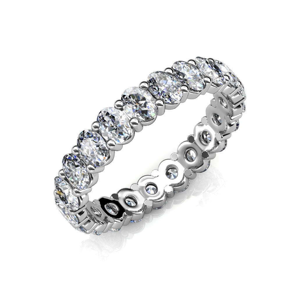 The Oval Diamond Eternity Ring Platinum Jewellery at Best Prices in India SarvadaJewels
