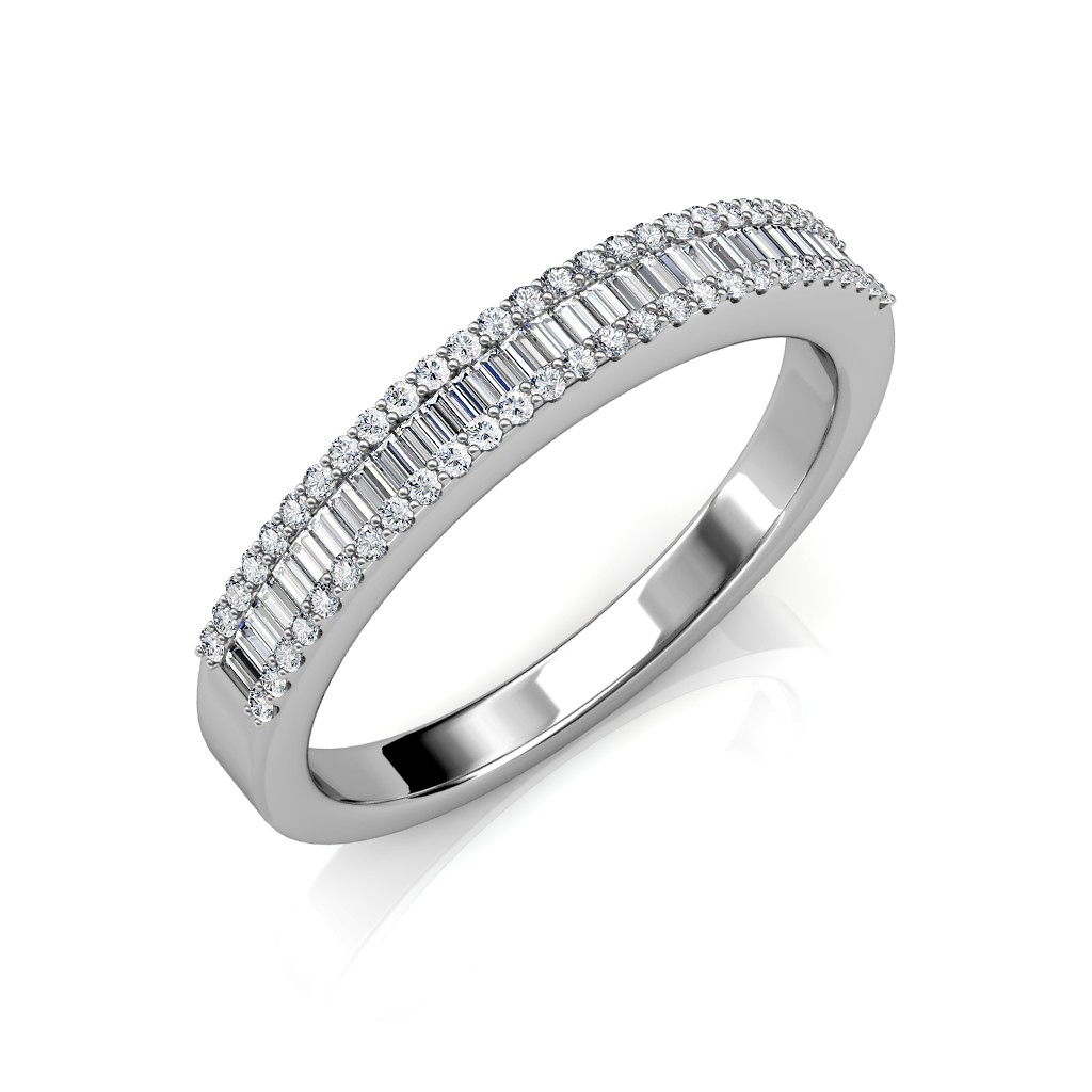 Platinum & 6 Carat Asscher Cut Diamond Eternity Ring for Women