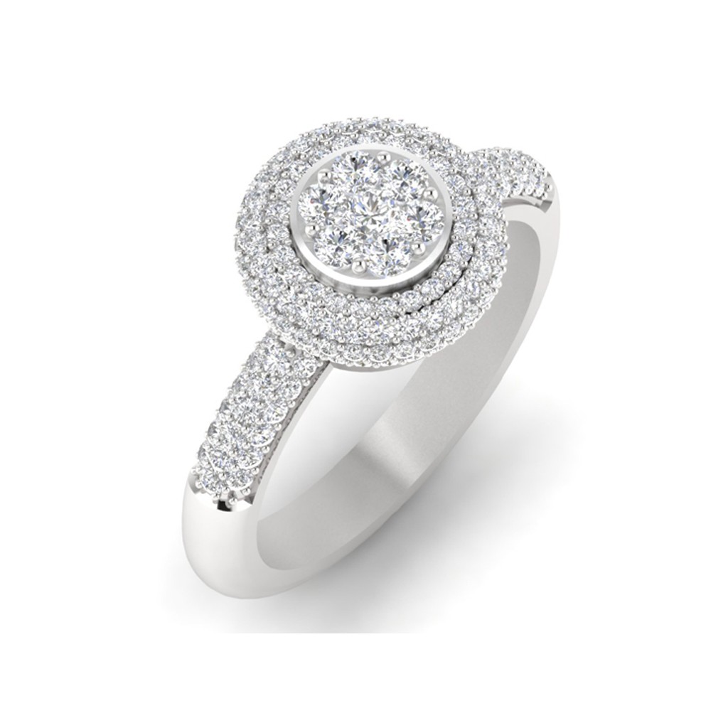 Buy Lucy Double Halo Diamond Ring Online | CaratLane