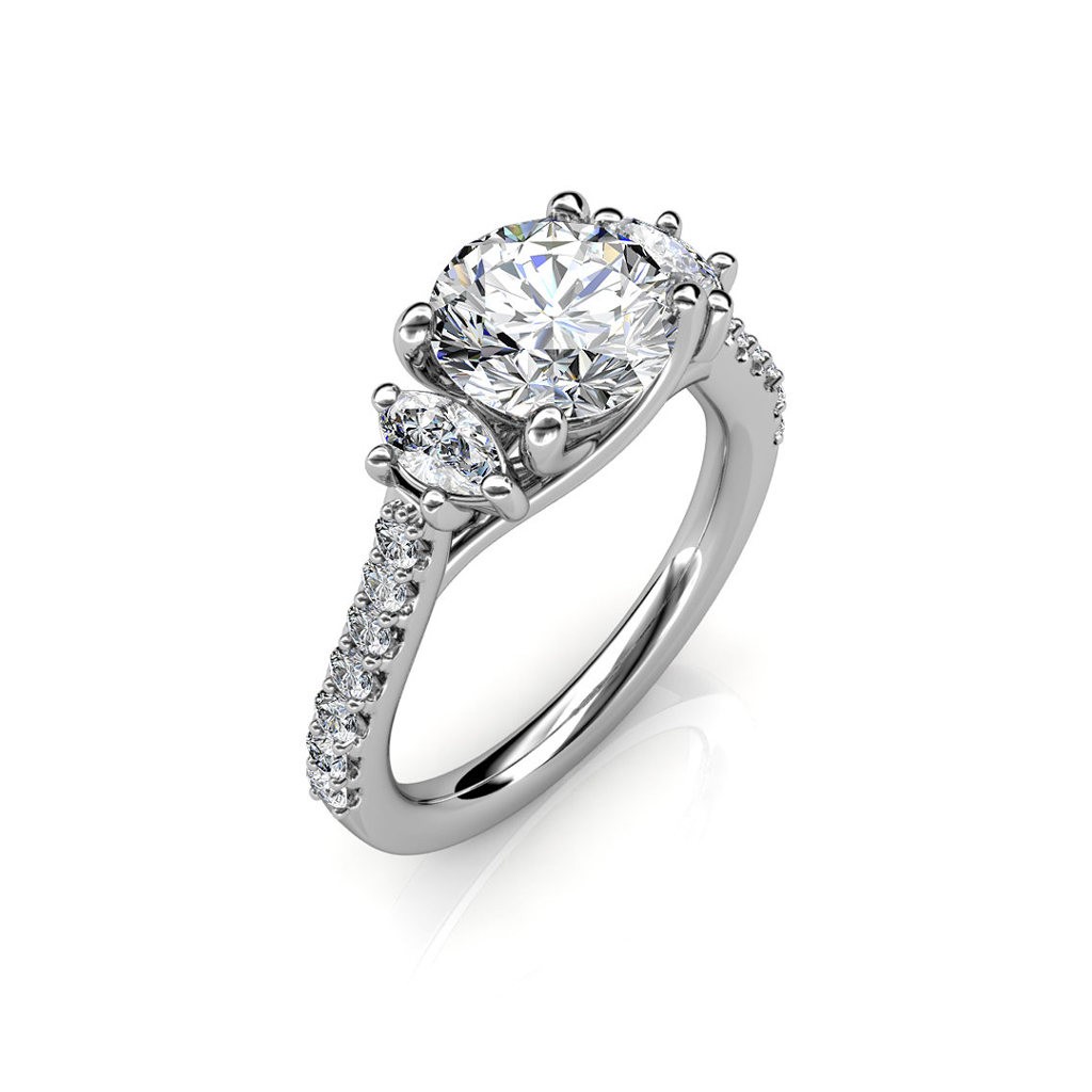 0.70 carat Platinum The Amia 3 stone Ring at Best Prices in India SarvadaJewels