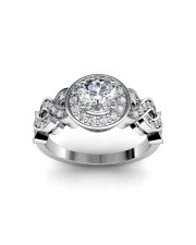 0.51 carat Platinum - Entwined Halo Engagement Ring