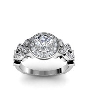 0.61 carat Platinum - Entwined Halo Engagement Ring